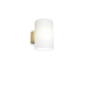 Evoke L vegglampe opal/messing IP44